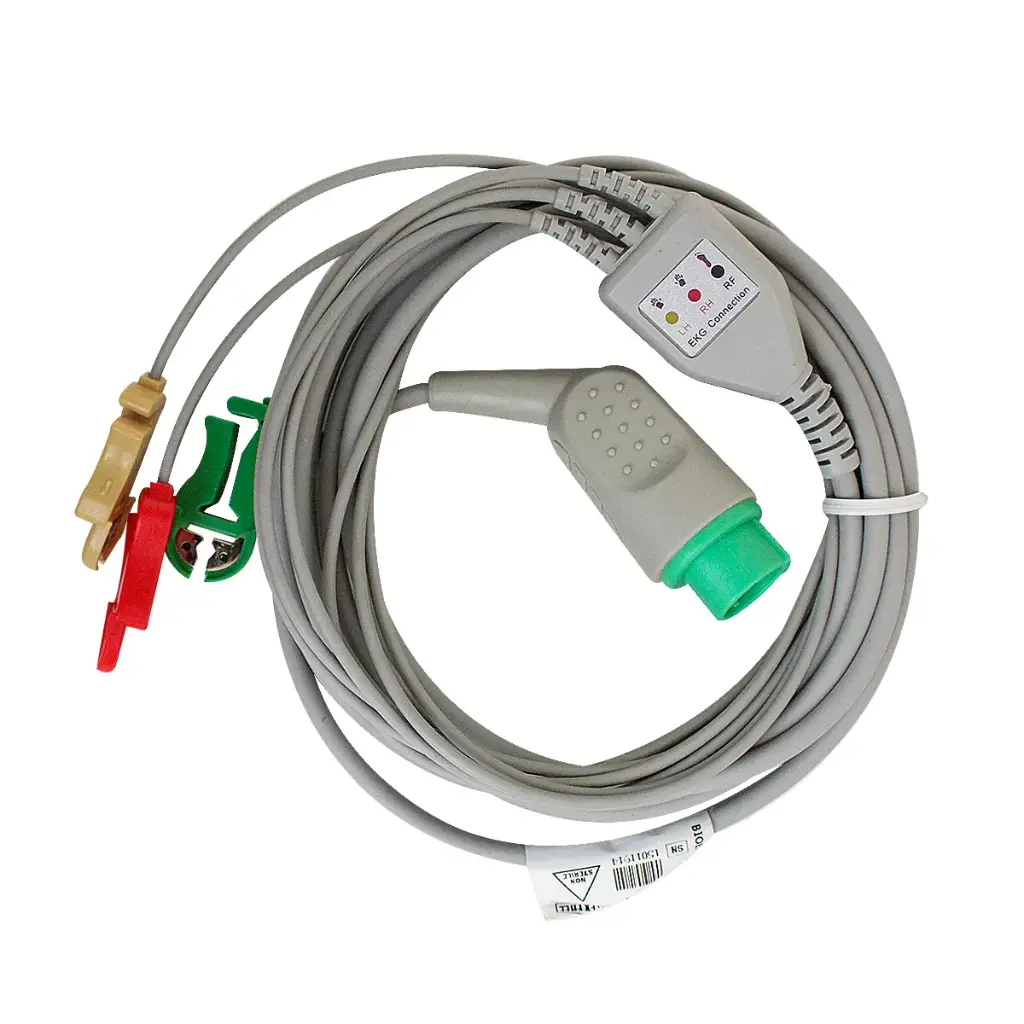 Cable ecg con pinza de 3 derivaciones BIOECG.ME3.C3F