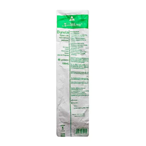 [07502313384332] Bureta Equipo De Volumenes Medidor 60 Gotas/ml 100 ml
