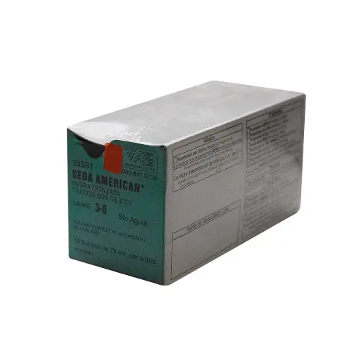[07502313384400] Seda American Suture Calibre: 3-0 75 Cm Negro 